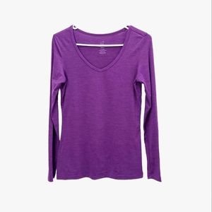 WOOLX Layla Merino Wool Blend Long Sleeve Vneck Base Layer All Season Top